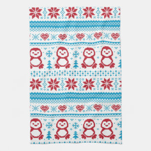Linge De Cuisine Noël et l'hiver ont tricoté le motif