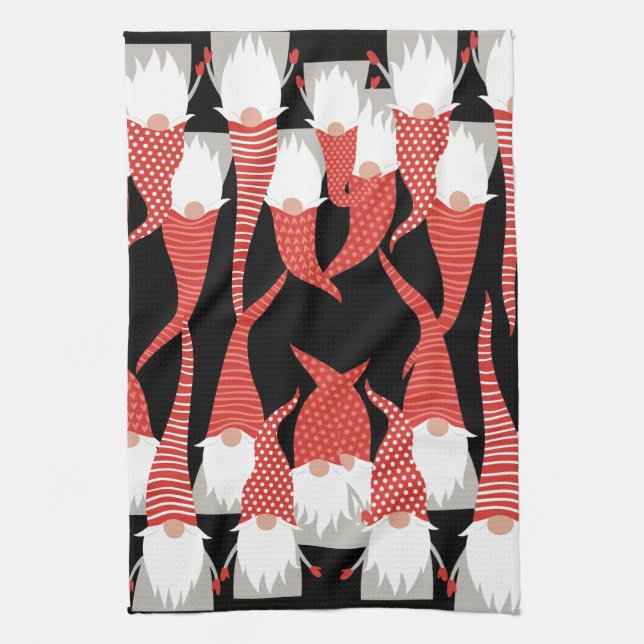 Linge De Cuisine Noël Gnomes elfes de vacances jote Noël saisonnier (Vertical)