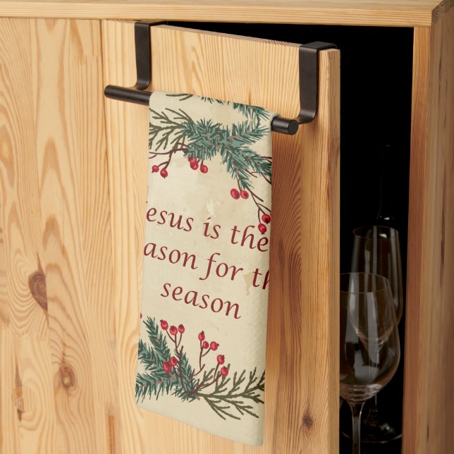 Linge De Cuisine Noël Jésus Raison de la saison (Pliage en tiers)