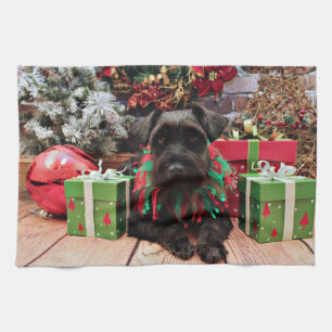 Linge De Cuisine Noël - mélange de Schnauzer - Bentley