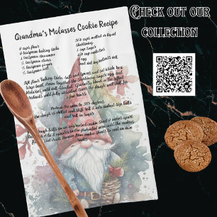 Linge De Cuisine Noël Rouge Casquette Gnome Famille Recette Garde