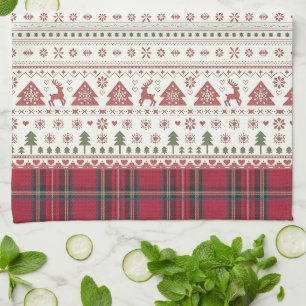 Linge De Cuisine Noël traditionnel scandinave d'hiver nordique