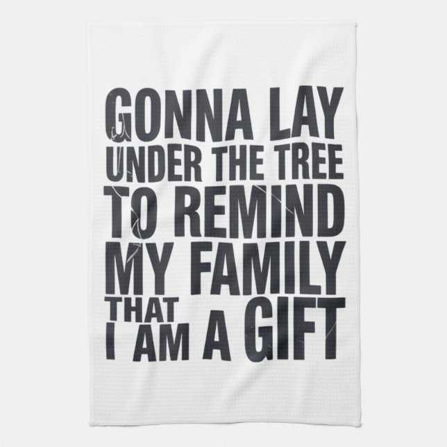 Linge De Cuisine Noël va être sous l'arbre Famille de Noël  (Vertical)