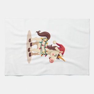 Linge De Cuisine Noël Vintage Licorne Dabbing Santa Drôle Holi