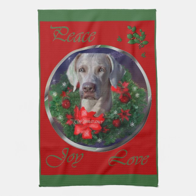 Linge De Cuisine Noël Weimaraner (Vertical)