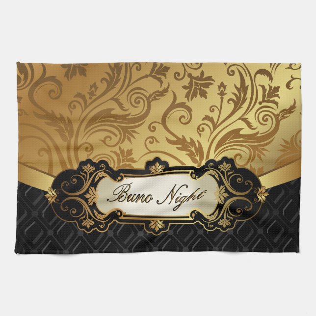 Linge De Cuisine Noir et accessoires de Bunco d'or (Horizontal)