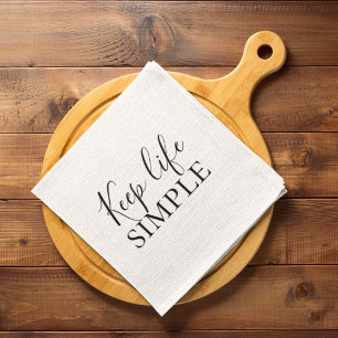 Linge De Cuisine Noir moderne Conserver la vie Simple Citation