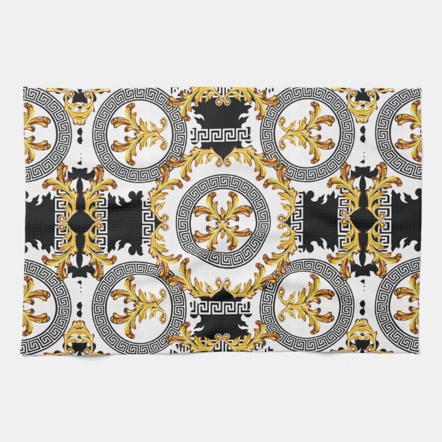 Linge De Cuisine Noir or (Horizontal)