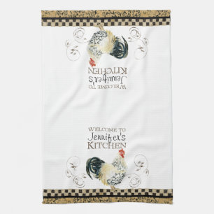 Linge De Cuisine Noir rappelant de coq et cuisine bronzage de