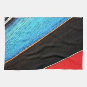 Linge De Cuisine Noir Rouge Et Bleu 312