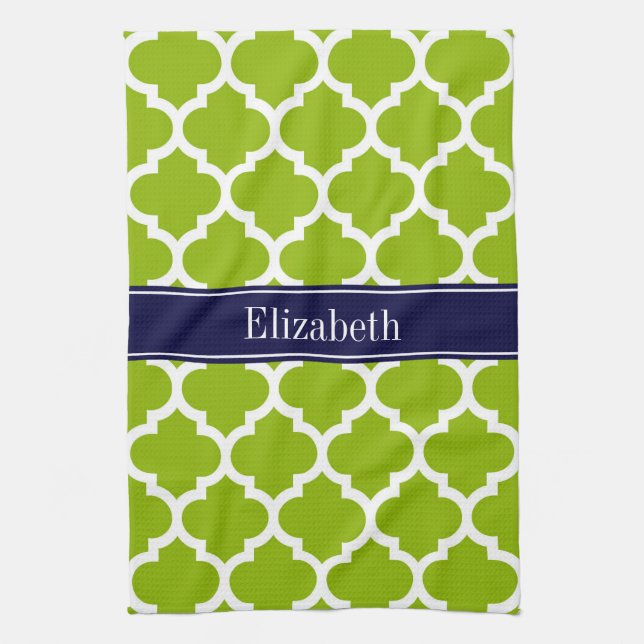 Linge De Cuisine Nom bleu de la marine Monogram (Vertical)