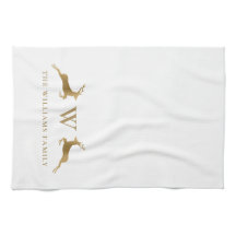 Nom de famille Monogram Gold Deer