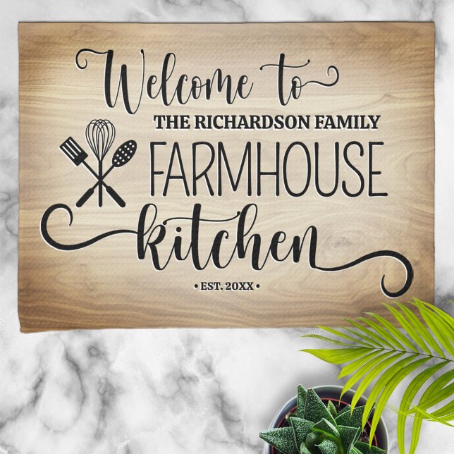 Linge De Cuisine Nom de famille personnalisé Farmhouse Cuisine (Créateur téléchargé)