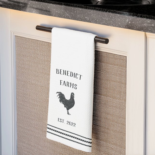 Linge De Cuisine Nom de ferme personnalisé rustique (Créateur téléchargé)