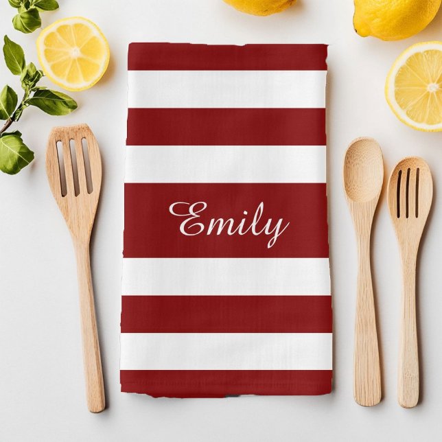 Linge De Cuisine Nom du Motif Grilles Rouge et Blanc Imprimer (Red And White Stripes Pattern Name Print Towel)