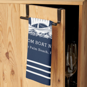 Linge De Cuisine Nom et logo du bateau Nautique moderne