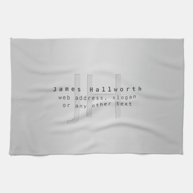 Linge De Cuisine Nom et Slogan modifiable moderne | Gradient gris (Horizontal)