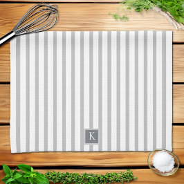 Linge De Cuisine Nom Gris blanc rayé