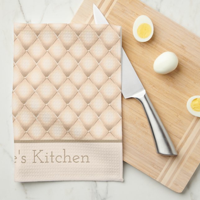 Linge De Cuisine Nom monogramme Initiales Champagne Cadeau (Quart Plié)