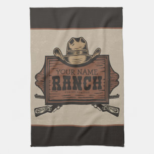 Linge De Cuisine NOM PERSONNALISÉ Canons Cowboy Connexion Western R