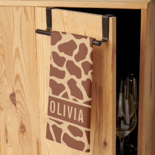 Linge De Cuisine Nom personnalisé classique Giraffe Poster de anima