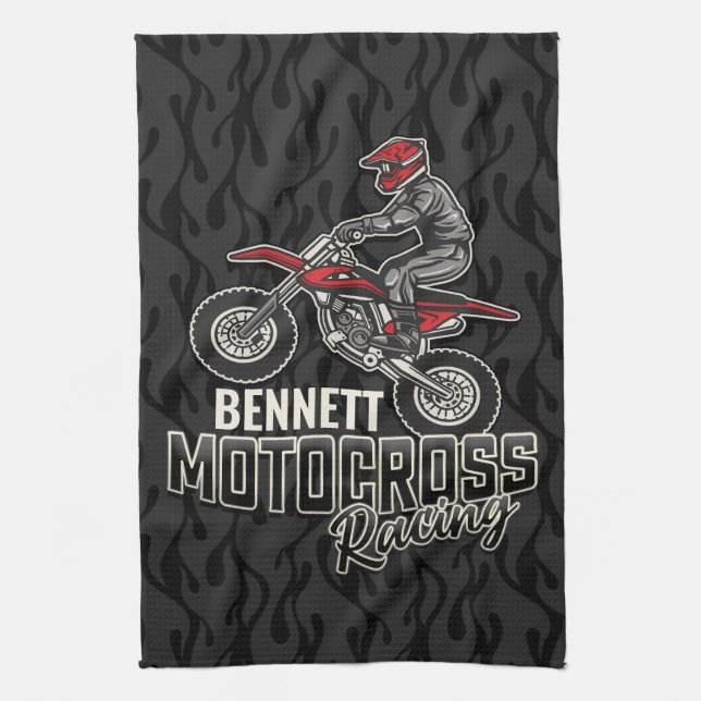 Linge De Cuisine Nom personnalisé Dirt Vélo Rider Motocross Racing (Vertical)