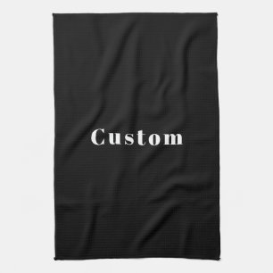Linge De Cuisine Nom personnalisé élégant ou autre texte   Noir & B
