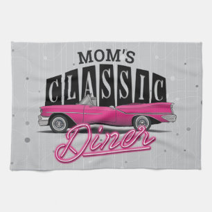 Linge De Cuisine Nom personnalisé Faux Neon 50's Classic Car