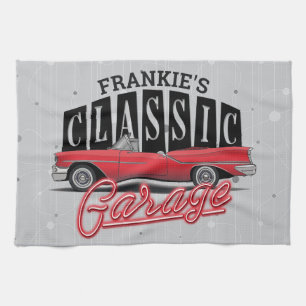 Linge De Cuisine Nom personnalisé Faux Neon Garage de voiture class