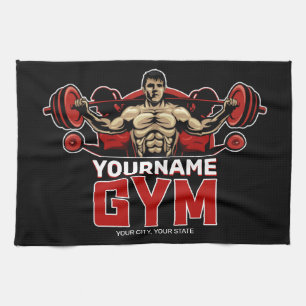 Linge De Cuisine NOM personnalisé Fitness Accueil GYM Poids Lifting