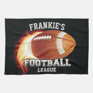 Linge De Cuisine NOM PERSONNALISÉ Flames de football américain Spor