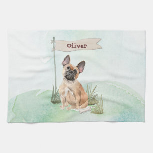 Linge De Cuisine Nom personnalisé French Bulldog Pet Chien