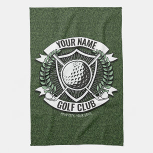 Linge De Cuisine NOM personnalisé Golfer Golf Club Turf Clubhouse 