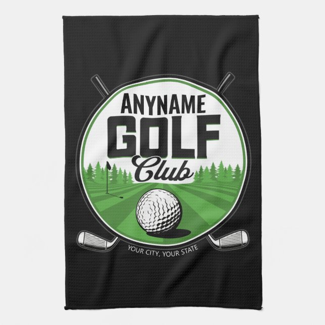 Linge De Cuisine NOM personnalisé Golfing Pro Golf Club Player (Vertical)