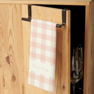 Linge De Cuisine Nom personnalisé Pêche En vichy Vérifier Plaid Rus