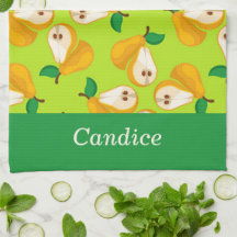 Nom personnalisé perles orange sur vert