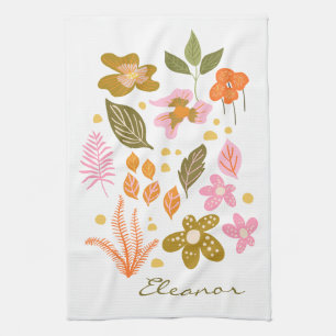 Linge De Cuisine Nom personnalisé Printemps Été Fleurs florales