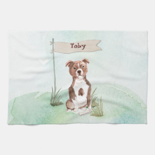 Linge De Cuisine Nom personnalisé Staffordshire Bull Terrier chien