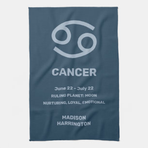 Linge De Cuisine Nom personnalisé / Texte Zodiaque Signal Cancer