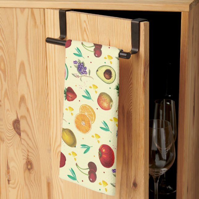 Linge De Cuisine Nom Personnel Fruit Tropical Et Légumes (Pliage en tiers)