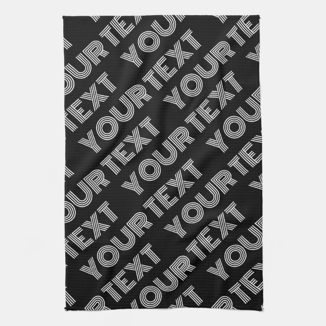 Linge De Cuisine Nom rétro-moderne gras ou Motif Word (Vertical)