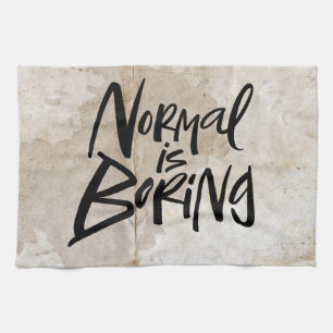 Linge De Cuisine Normale Est Noir Noir Ennuyeux Lettres Grunge