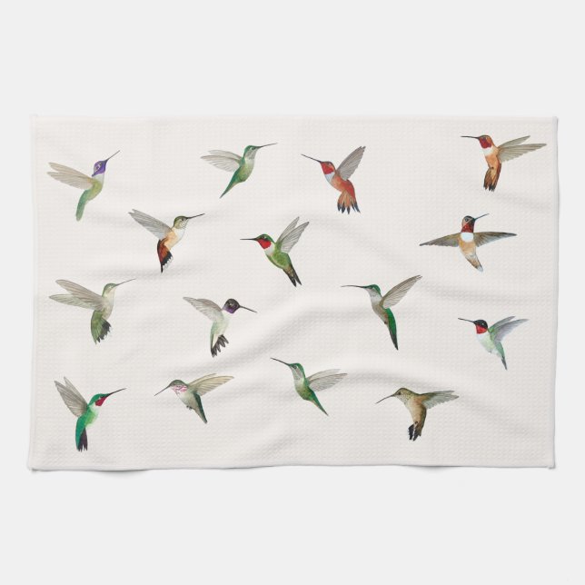 Linge De Cuisine North American Hummingbirds (Horizontal)