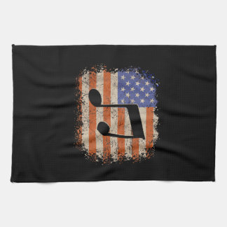 Linge De Cuisine Note de musique pour cadeau d'homme drapeau améric