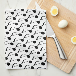 Linge De Cuisine note musicale noire