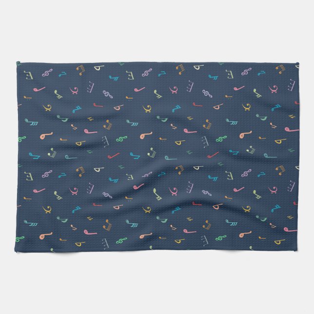Linge De Cuisine Notes musicales (Horizontal)