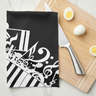 Linge De Cuisine Notes musicales et touches de piano personnalisées