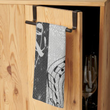 Notes musicales modernes en noir et blanc