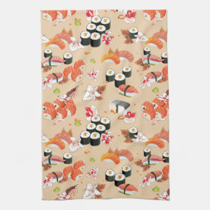 Linge De Cuisine Nourriture japonaise : Motif 3 de sushi