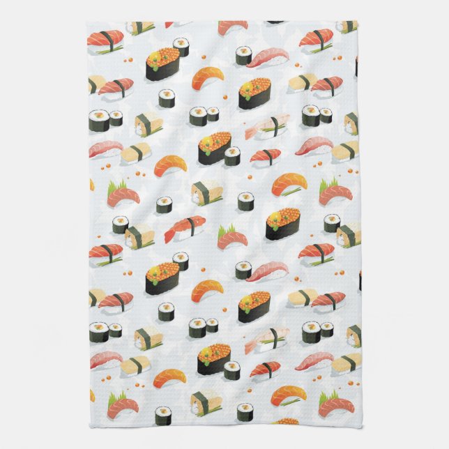 Linge De Cuisine Nourriture japonaise : Motif de sushi (Vertical)